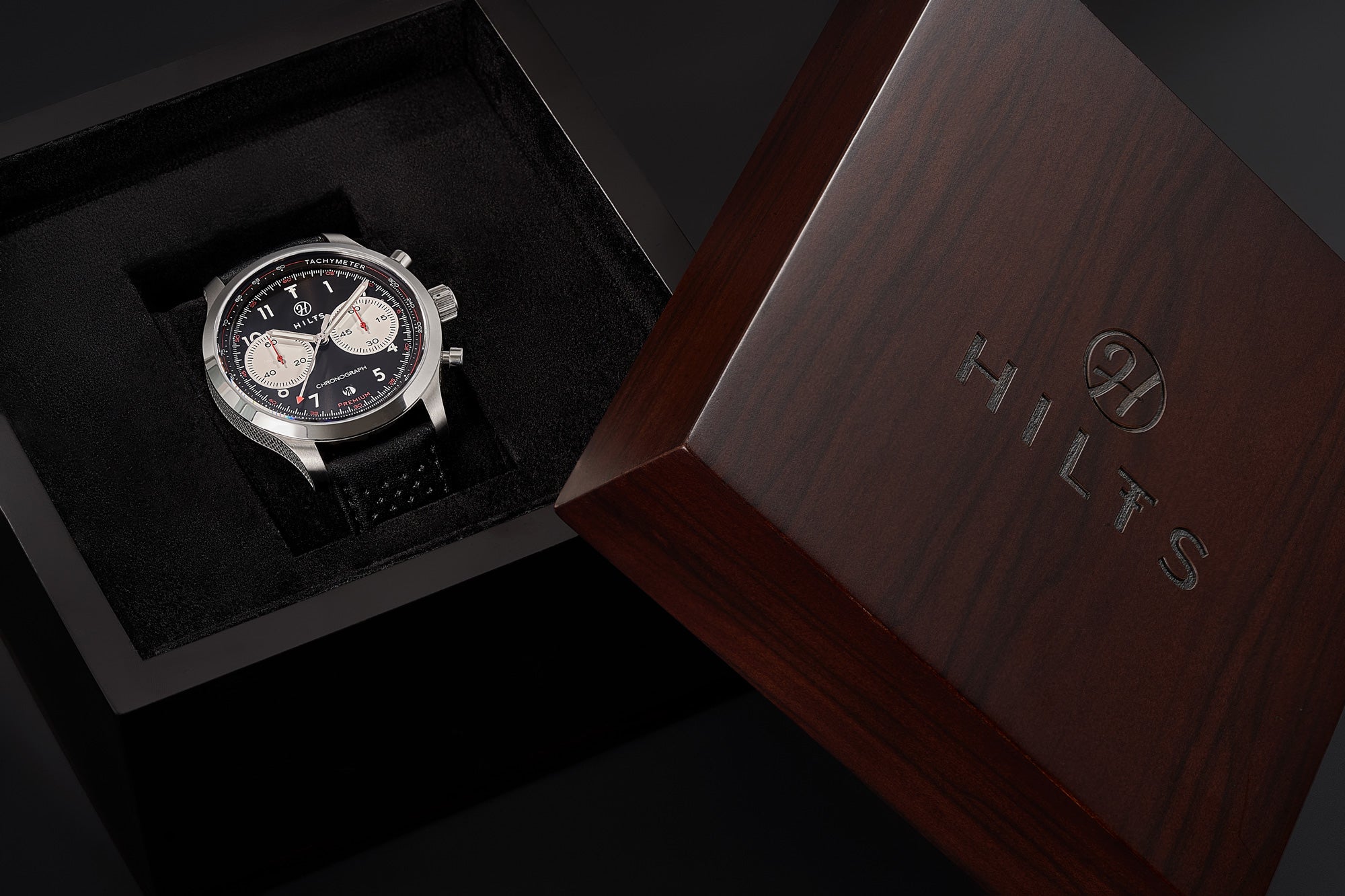 The Hilts Speedway Chronograph – With Diamond Flank Engraving